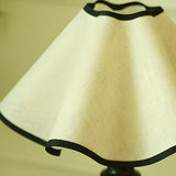 Elegant Classic Plain Shade Dark Wood Table Lamp Image - 12