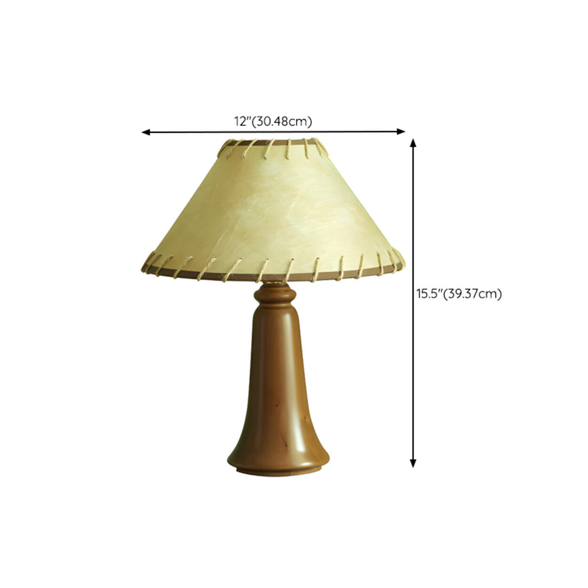 Elegant Classic Plain Shade Dark Wood Table Lamp 