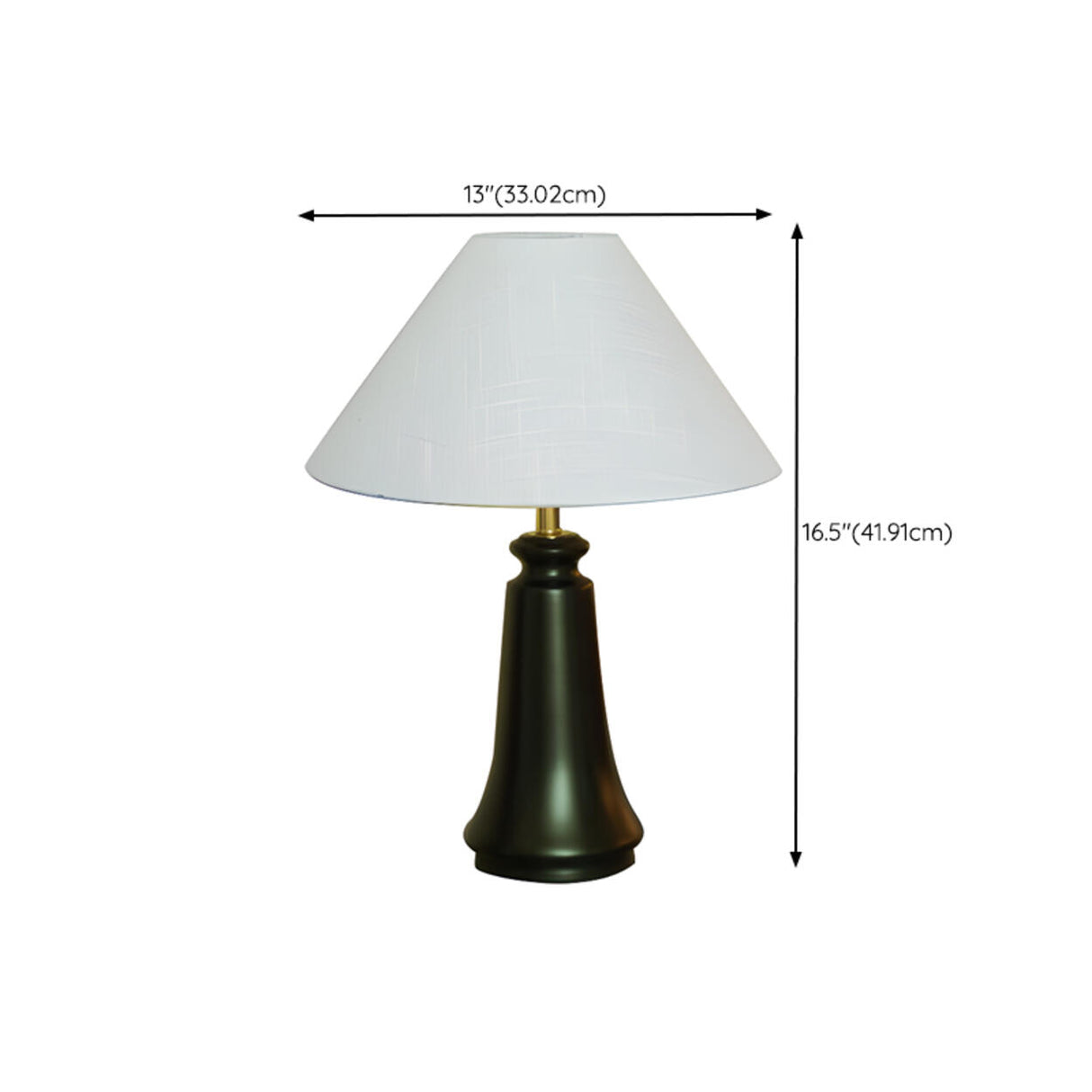 Elegant Classic Plain Shade Dark Wood Table Lamp Image - 17