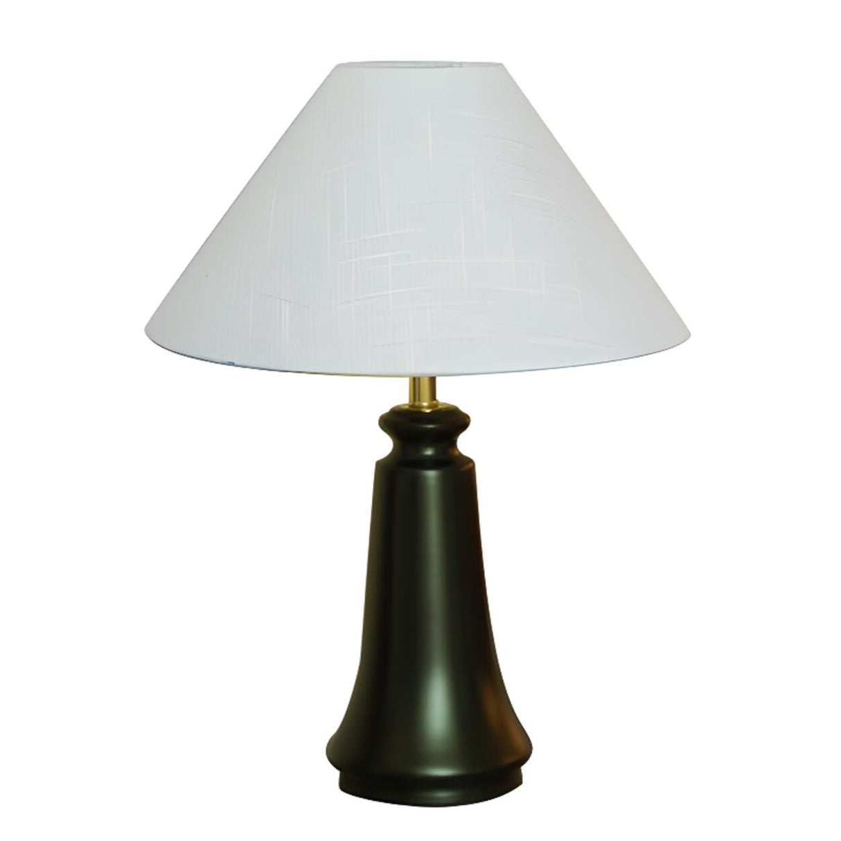 Elegant Classic Plain Shade Dark Wood Table Lamp Image - 5