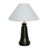 Elegant Classic Plain Shade Dark Wood Table Lamp Image - 5