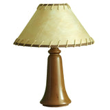 Elegant Classic Plain Shade Dark Wood Table Lamp Image - 8