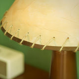 Elegant Classic Plain Shade Dark Wood Table Lamp Image - 9