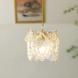 Elegant Clear Crystal Pearl Decor Floral Drum Pendant Light Image - 11