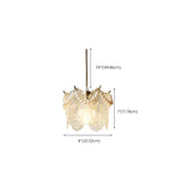 Elegant Clear Crystal Pearl Decor Floral Drum Pendant Light #size