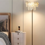 Elegant Clear Crystal Shade and Gold Metal Floor Lamp Image - 10