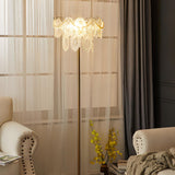 Elegant Clear Crystal Shade and Gold Metal Floor Lamp Image - 11