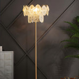 Elegant Clear Crystal Shade and Gold Metal Floor Lamp Image - 4