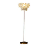 Elegant Clear Crystal Shade and Gold Metal Floor Lamp Image - 5