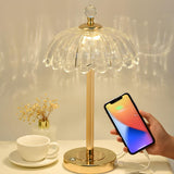 Elegant Clear Umbrella Glass Shade Metal Table Lamp Image - 14