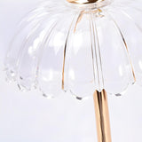 Elegant Clear Umbrella Glass Shade Metal Table Lamp Image - 4