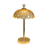 Elegant Clear Umbrella Glass Shade Metal Table Lamp Image - 5