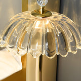 Elegant Clear Umbrella Glass Shade Metal Table Lamp Image - 7