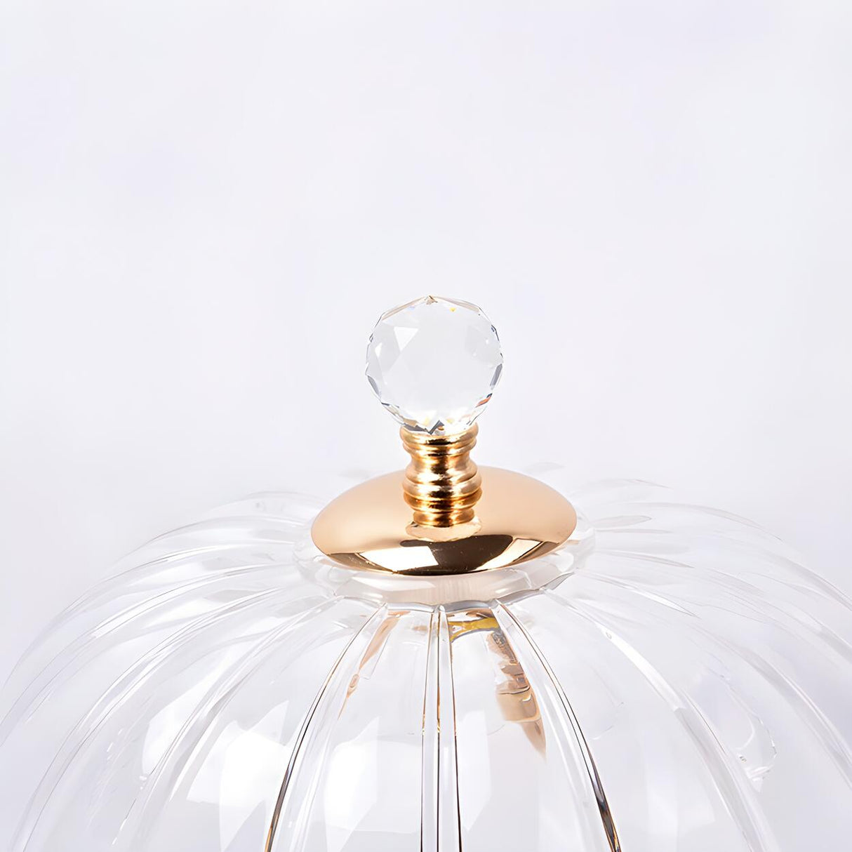 Elegant Clear Umbrella Glass Shade Metal Table Lamp Image - 8