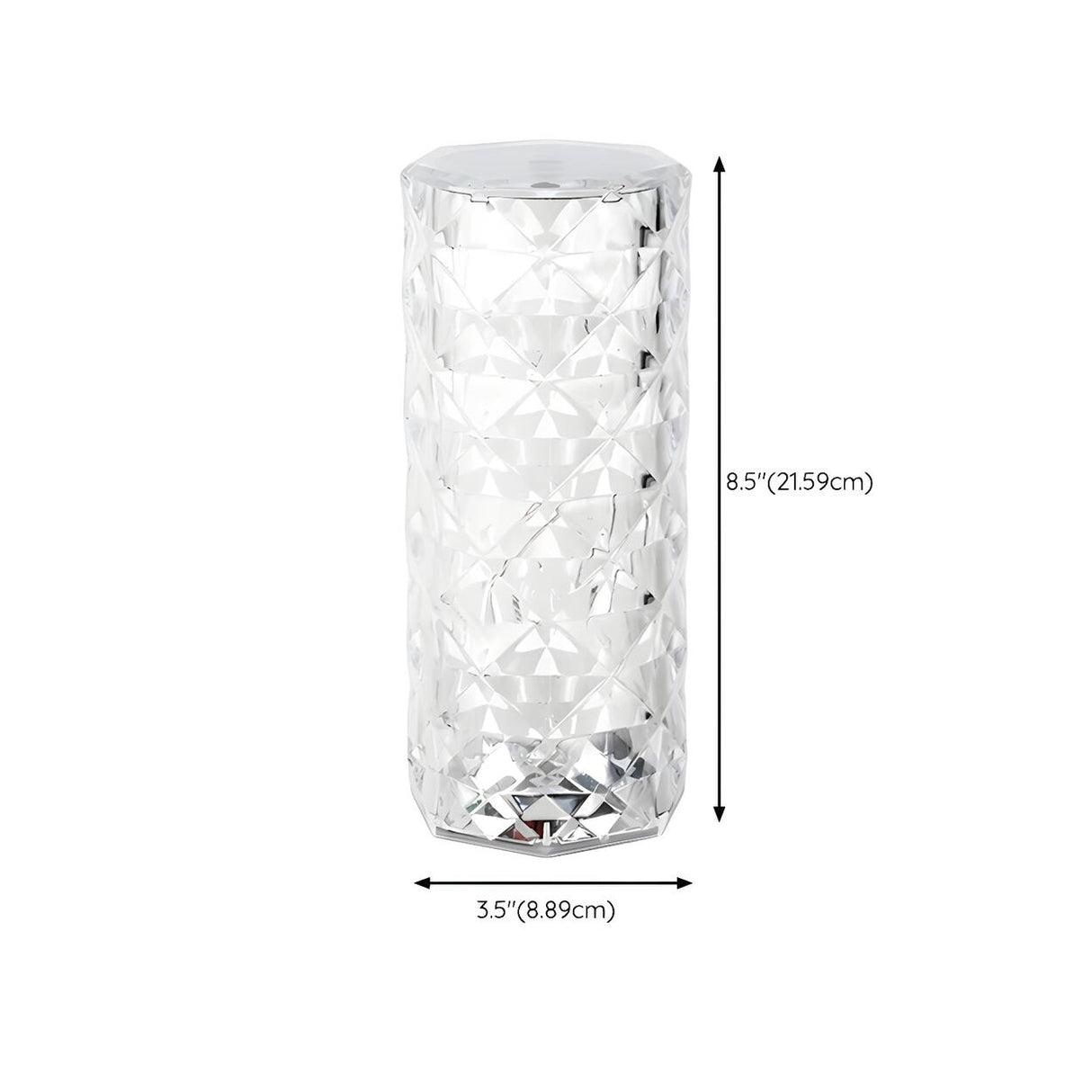 Elegant Columnar Crystal Rechargeable LED Table Lamp 