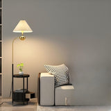 Elegant Cone Gold Metal LED Floor Lamp with Storage Image - 15