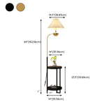 Elegant Cone Gold Metal LED Floor Lamp with Storage #size