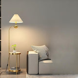 Elegant Cone Gold Metal LED Floor Lamp with Storage Image - 2