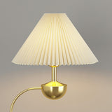 Elegant Cone Gold Metal LED Floor Lamp with Storage Image - 8