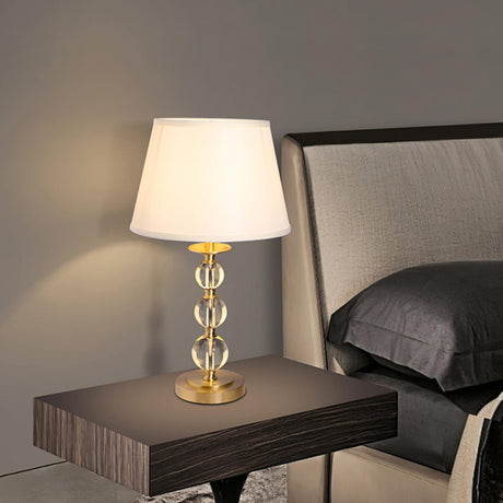 Elegant Conical Crystal Ball Base Decorative Table Lamp Image - 2