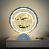 Elegant Creative Circular Sand Art LED Table Lamp Image - 4