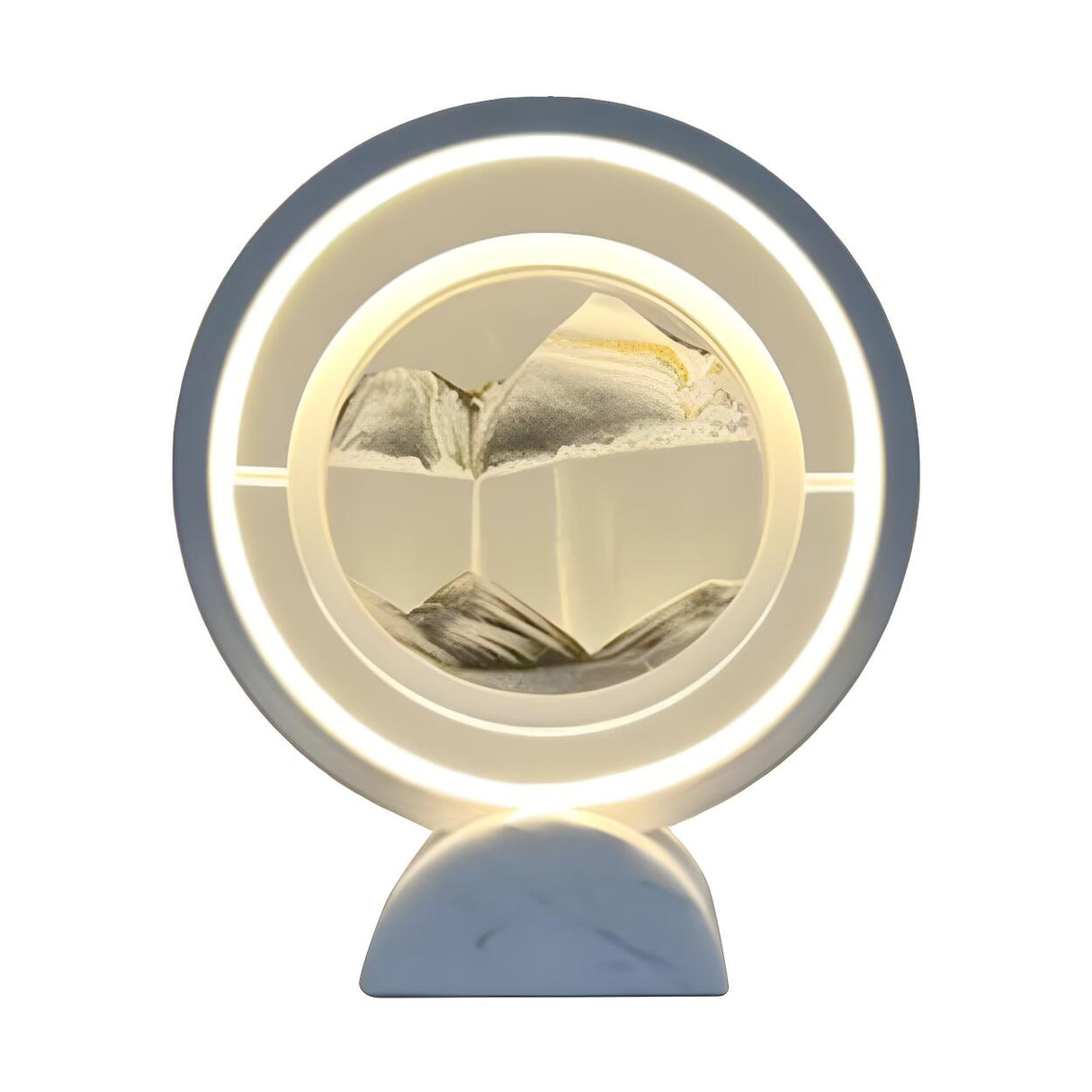 Elegant Creative Circular Sand Art LED Table Lamp Image - 7