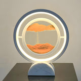 Elegant Creative Circular Sand Art LED Table Lamp Image - 8