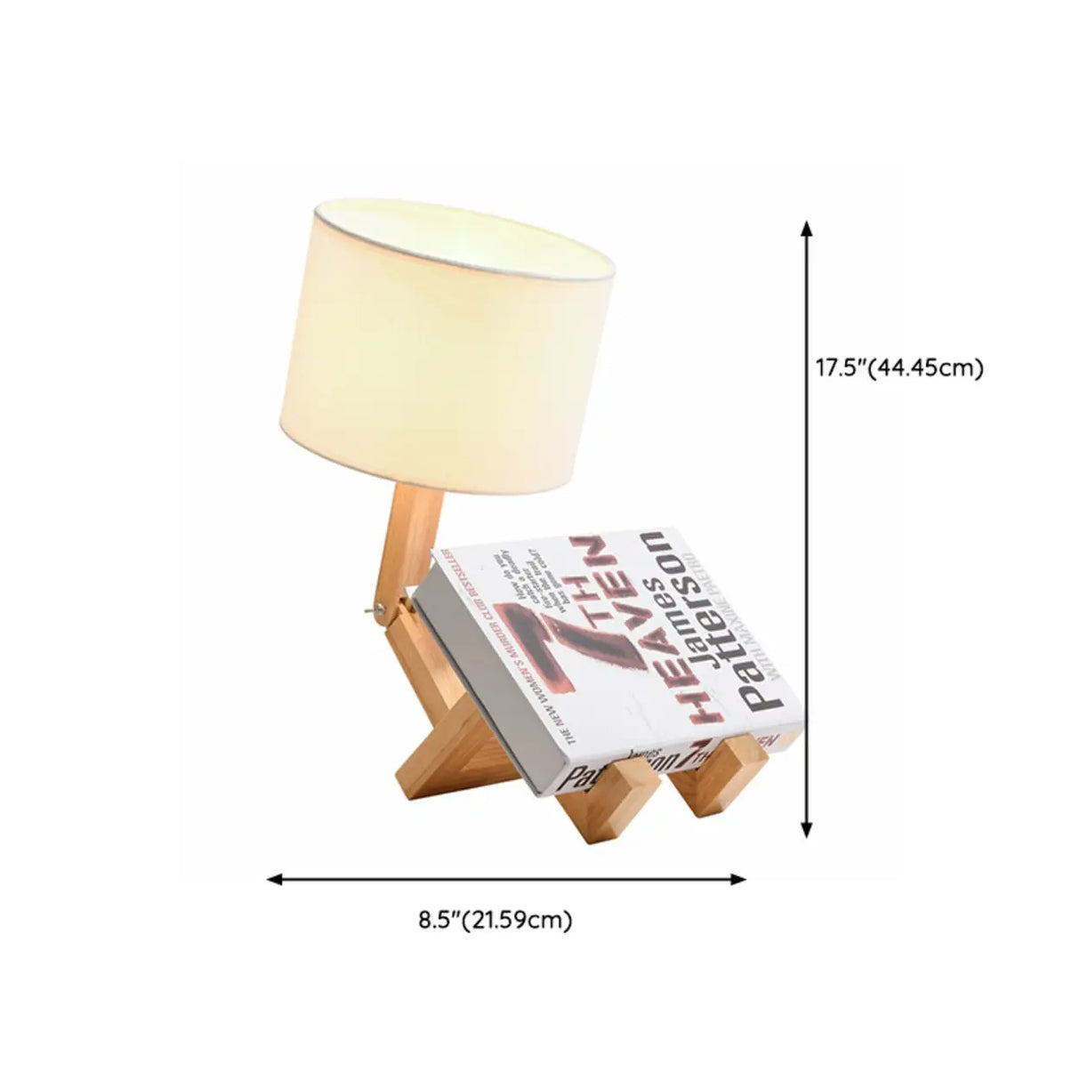 Elegant Creative Robot Shape Wooden Standard Table Lamp 