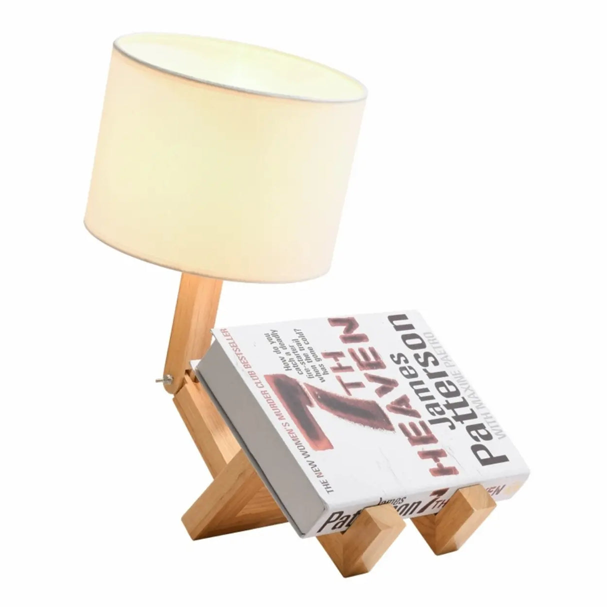 Elegant Creative Robot Shape Wooden Standard Table Lamp Image - 5