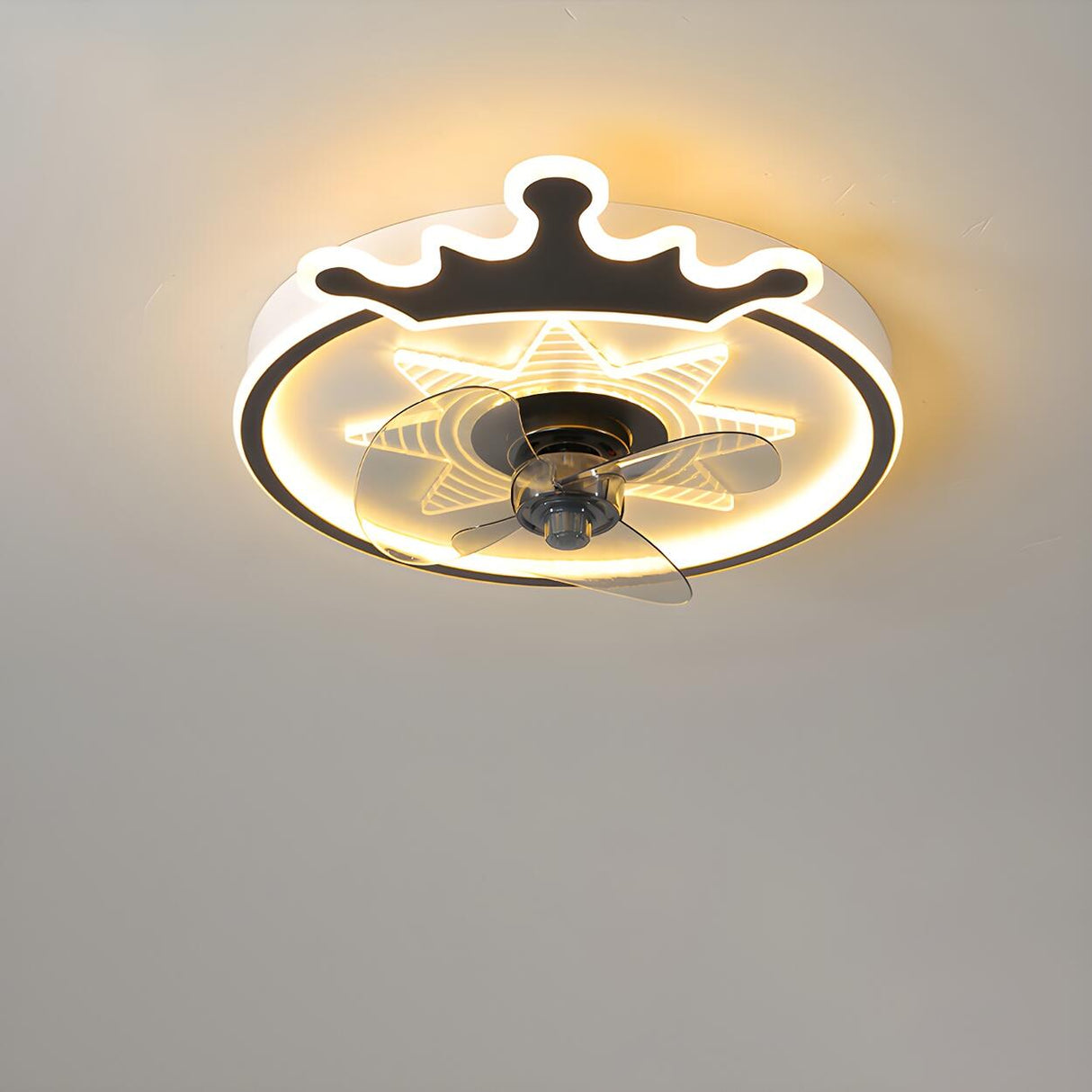 Elegant Crown 3 Blade LED Metal Ceiling Fan with Light Image - 6