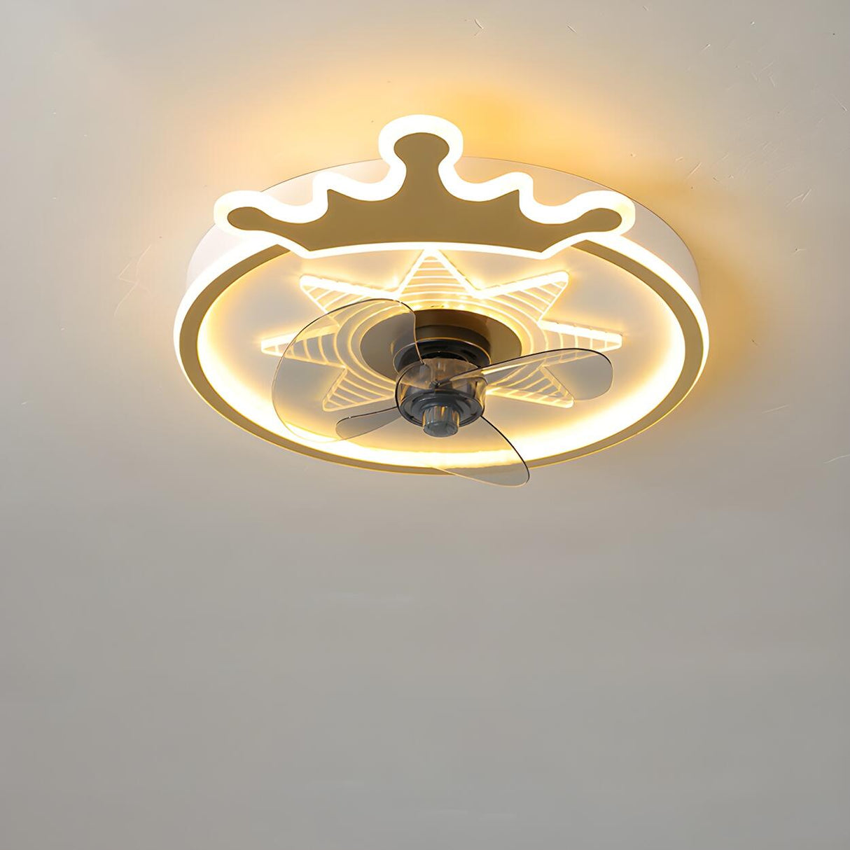 Elegant Crown 3 Blade LED Metal Ceiling Fan with Light Image - 7