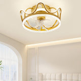 Elegant Crown Geometric Ceiling Fan with LED Light Image - 1