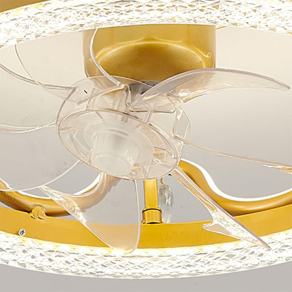 Elegant Crown Geometric Ceiling Fan with LED Light Image - 12