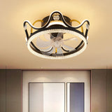 Elegant Crown Geometric Ceiling Fan with LED Light Image - 15