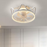 Elegant Crown Geometric Ceiling Fan with LED Light Image - 16