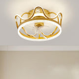 Elegant Crown Geometric Ceiling Fan with LED Light Image - 19