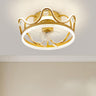 Elegant Crown Geometric Ceiling Fan with LED Light Image - 19