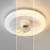 Elegant Crown Modern Round Ceiling Fan with LED Light Image - 11