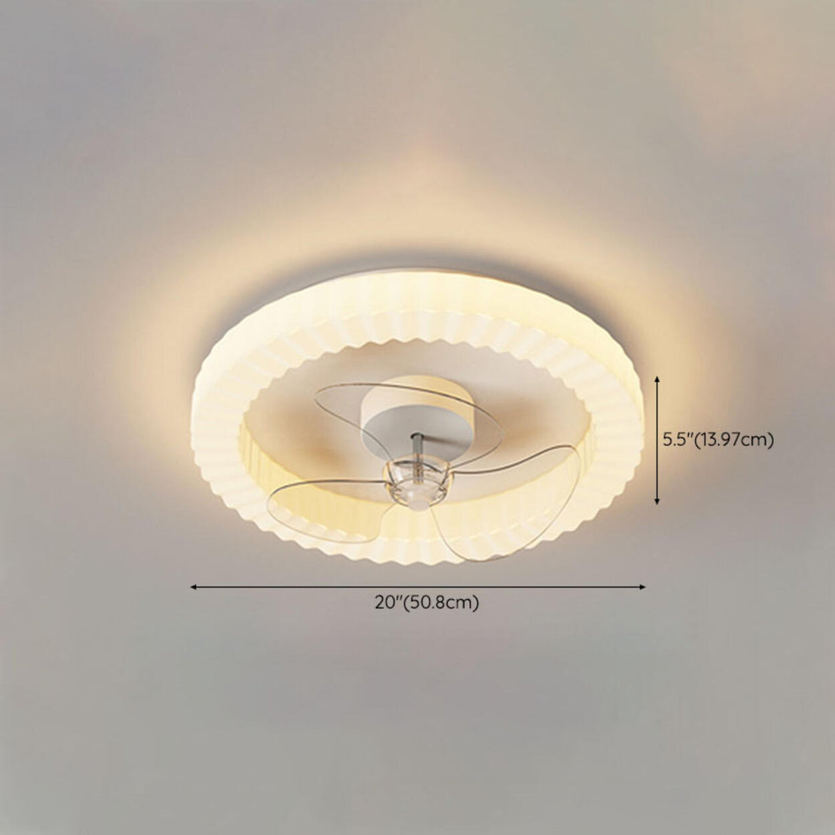 Elegant Crown Modern Round Ceiling Fan with LED Light Image - 21