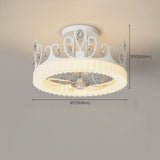 Elegant Crown Modern Round Ceiling Fan with LED Light Image - 23