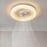 Elegant Crown Modern Round Ceiling Fan with LED Light Image - 3