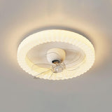 Elegant Crown Modern Round Ceiling Fan with LED Light Image - 7