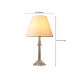 Elegant Crystal Base White Fabric Shade Table Lamp Image - 11