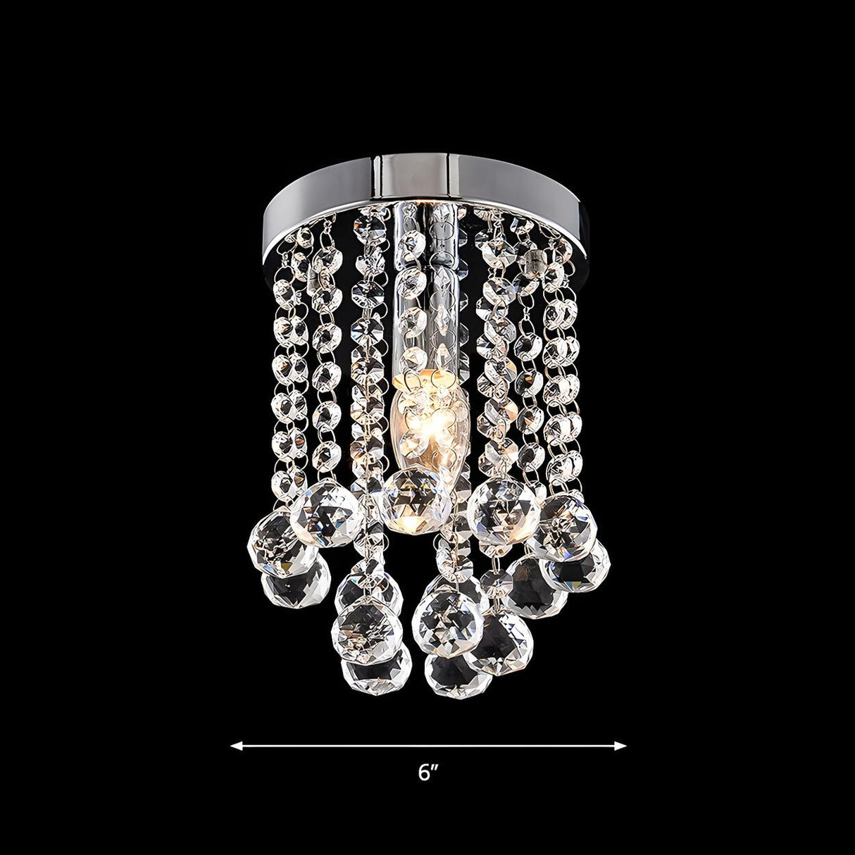 Elegant Crystal Beads Draping Flush Mount Ceiling Light 