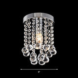 Elegant Crystal Beads Draping Flush Mount Ceiling Light Image - 6