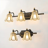 Elegant Crystal Bell Shade Brass Wall Vanity Light Image - 3