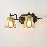 Elegant Crystal Bell Shade Brass Wall Vanity Light Image - 4