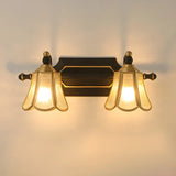 Elegant Crystal Bell Shade Brass Wall Vanity Light Image - 9