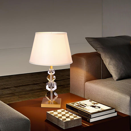 Elegant Crystal Cube Stacking Decorative Table Lamp Image - 1