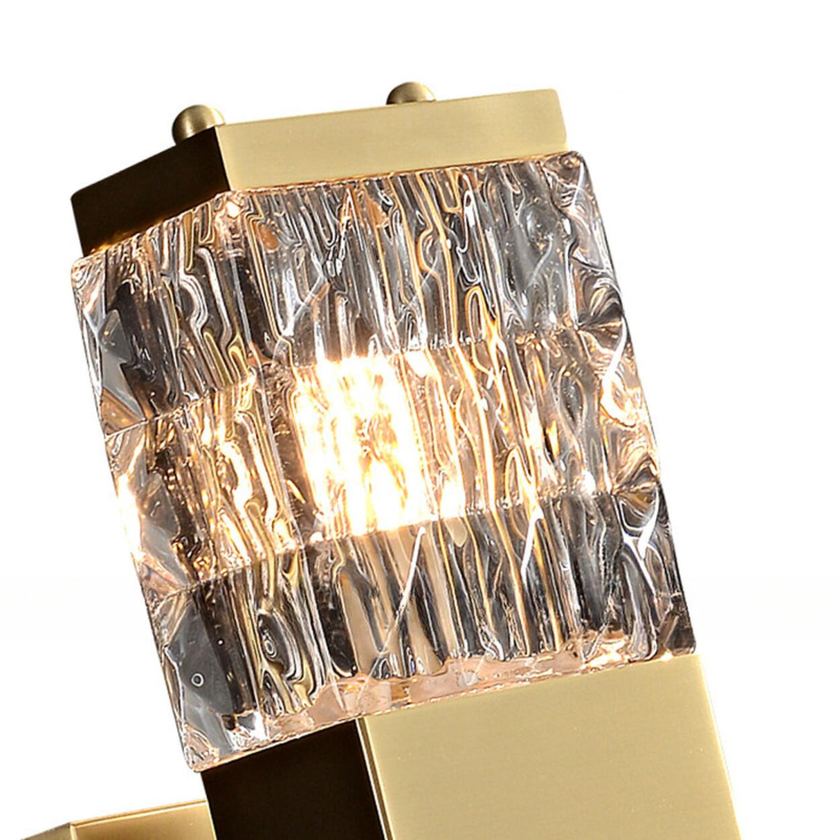 Elegant Crystal Rectangular Gold Wall Sconce Image - 10